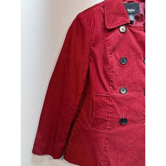 Mossimo Supply Co. Womens Double Breasted Corduroy Jacket Long Sleeve Size M Red - Picture 6 of 11